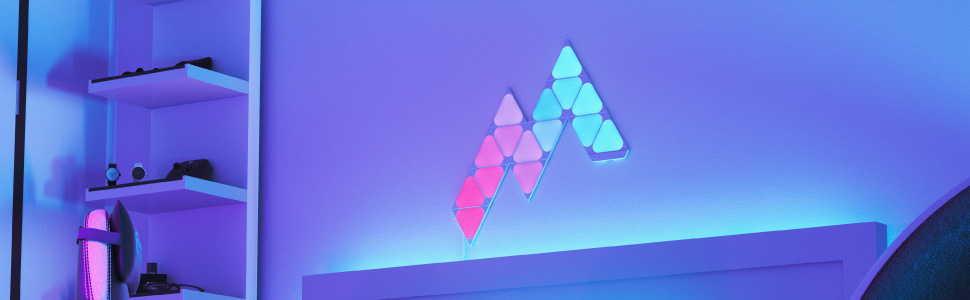 پنل توسعه‌دهنده روشنایی هوشمند 10 عددی مثلثی مدل Nanoleaf Mini Triangles