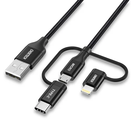 کابل 3 در 1 USB Type C + Micro USB + Lightning  چویتک مدل IP0030